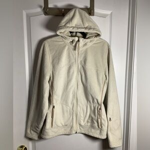 Marmot soft fleece zip up  jacket with velour trim